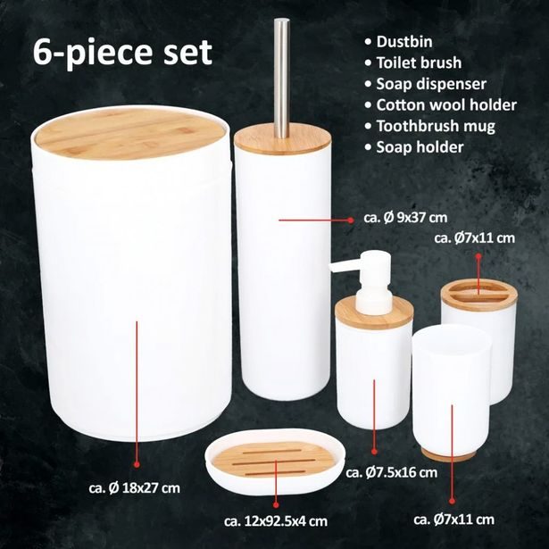 ALPINA Doplňky do koupelny a wc sada 6 ks ED-212686