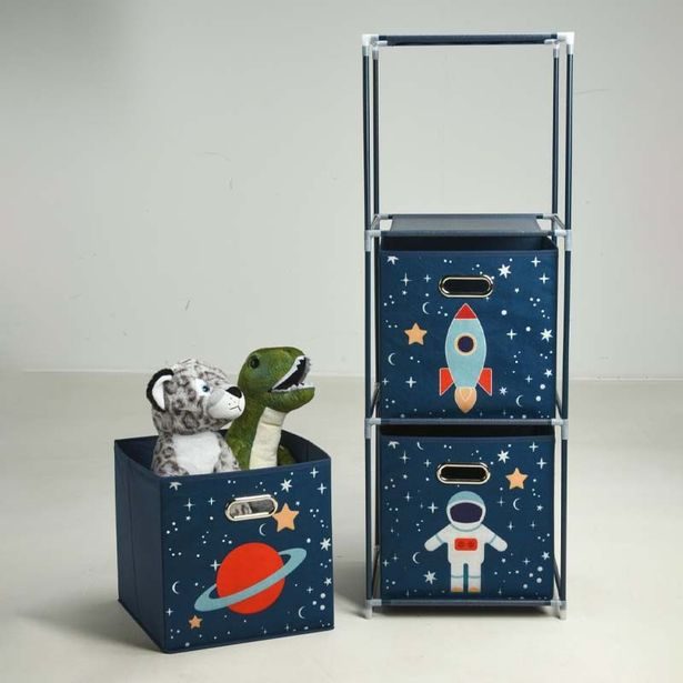 HOMESTYLING Zásuvková skříňka dětská 3 úložné boxy modrá KO-C80653170