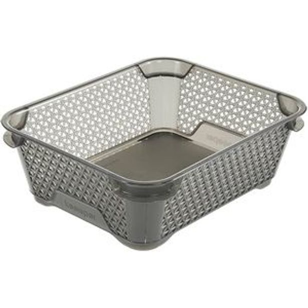 košík A6 MINI křišť.šedý, 20x16x7cm, plast