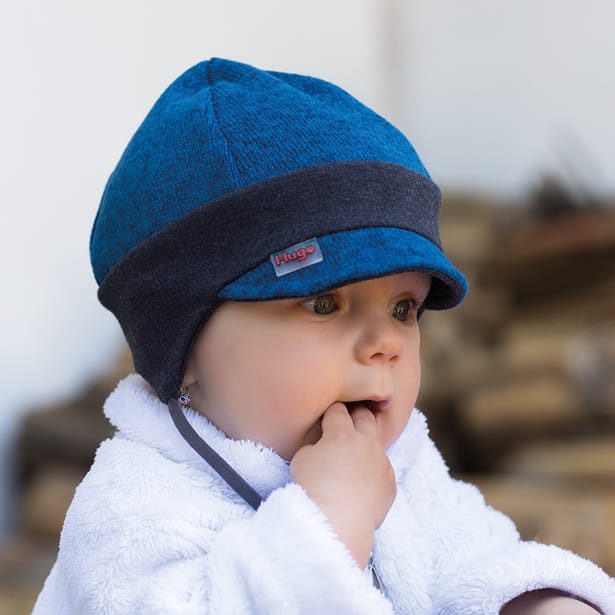 Dětská bavlněná čepice Hugo s kšiltem růžová, 30208250