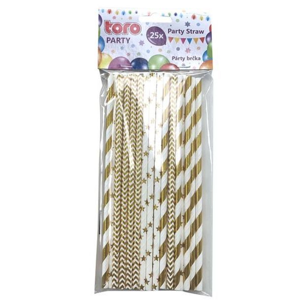 TORO BRČKA PAPÍROVÁ 19,7CM, 25KS ZLATÁ FOLIE 3ASS_hamashop