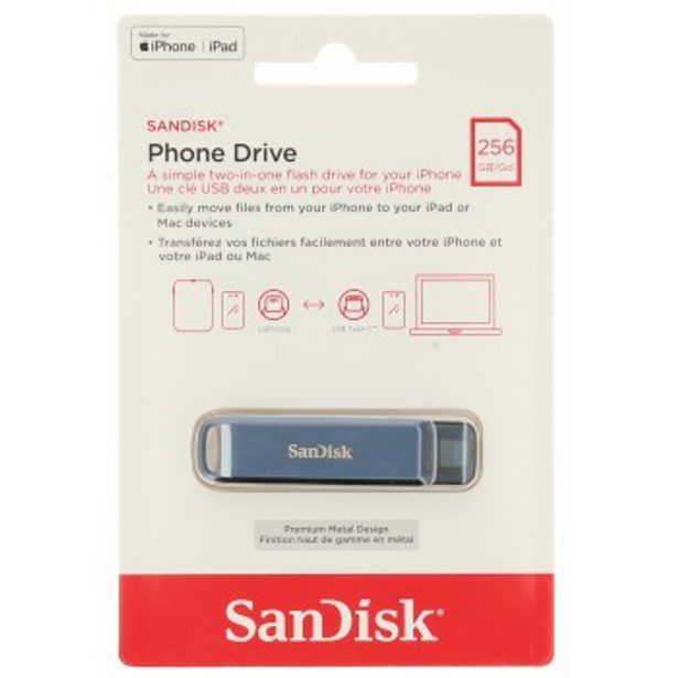 SanDisk iXpand Phone Drive USB Type-C Metallic Sky 256 GB