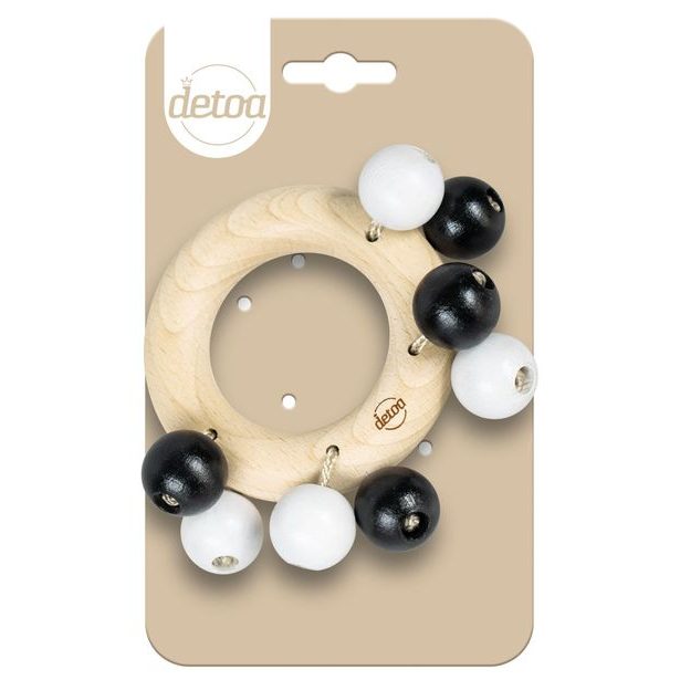 Kroužek kuličky černobílá