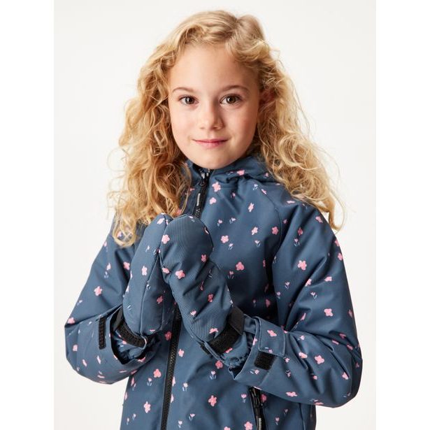 Unuo, Dětské zimní rukavice Polar, Černá, Květiny