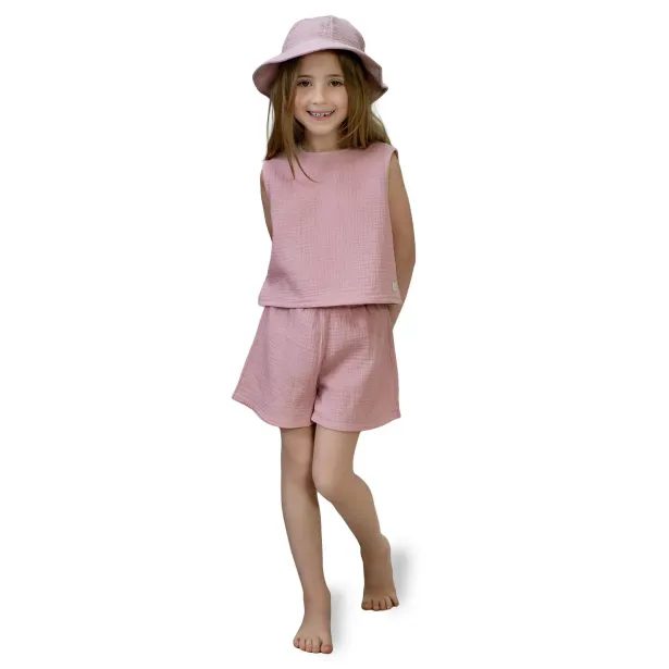 ESITO | Dívčí mušelínový set Lucka Powder pink - pudrová / 74