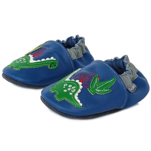 DDSTEP kožené capáčky Dinosaurus, modré