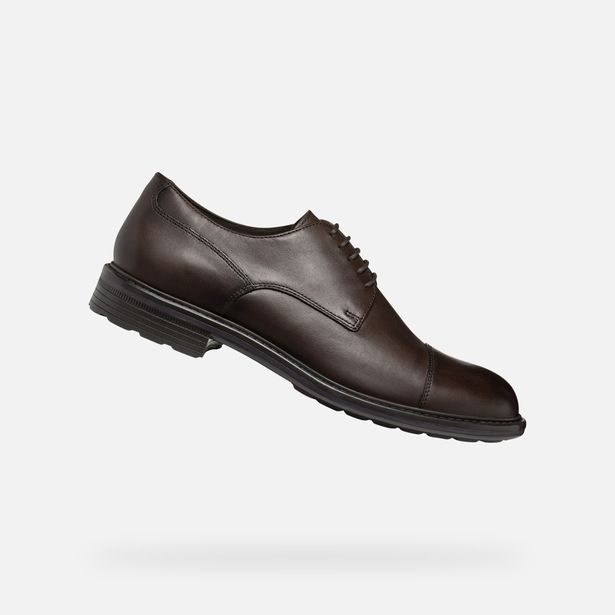 Tmavě hnědá pánská společenská obuv Geox Walk Pleasure