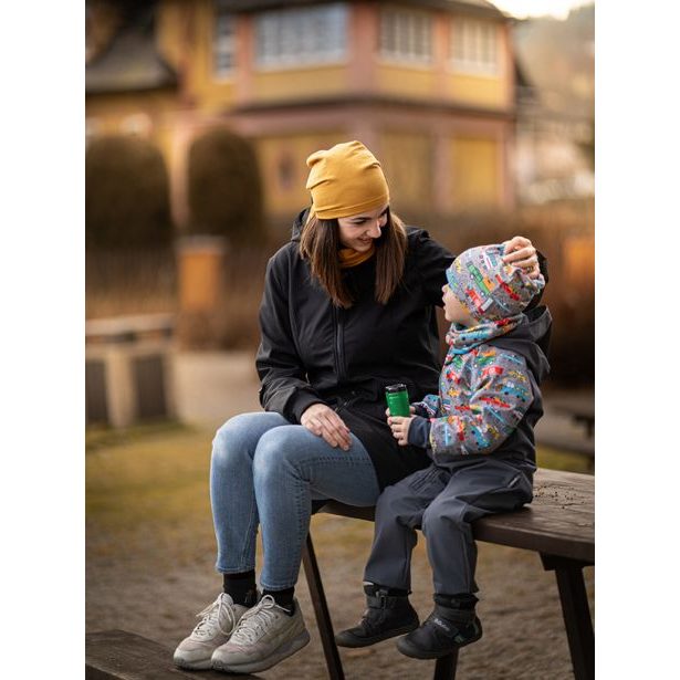 Unuo, Dámský softshellový kabát s fleecem Street, Černá