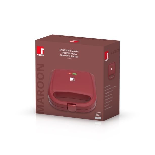 BERGNER Sendvičovač 750W MAROON BG-51043-RD
