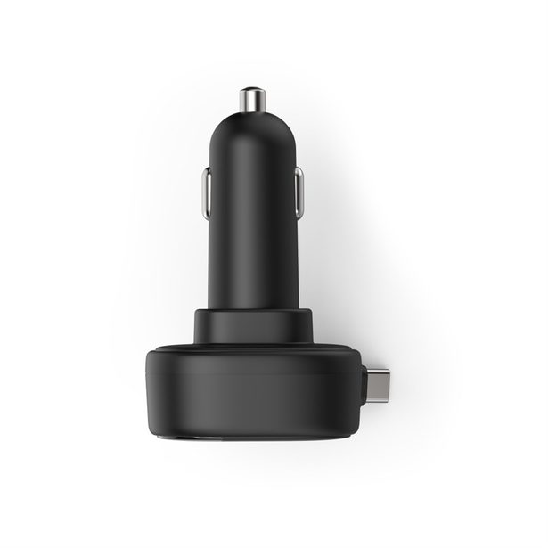 Hama rychlá USB nabíječka do vozidla, 2x USB-C, PD 30 W, navíjecí kabel