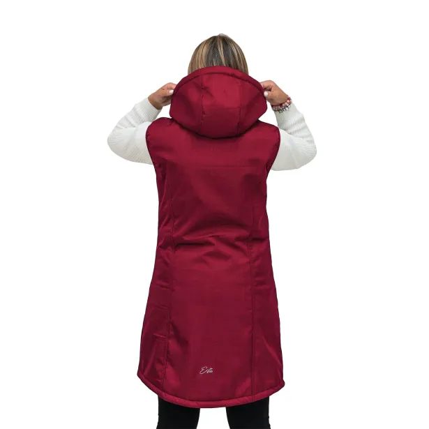 ESITO Dámská zimní softshellová vesta s beránkem Red - červená