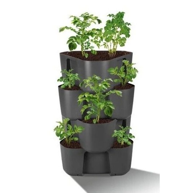 nádoba 4patra po 17cm, š36,8xd39,1cm, byliny, jahody, rajčata..plast