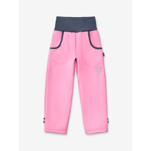 Dětské softshellové kalhoty s fleecem Basic, Růžová