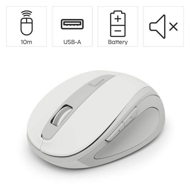 Hama bezdrátová optická myš WM-400, tichá, bílá