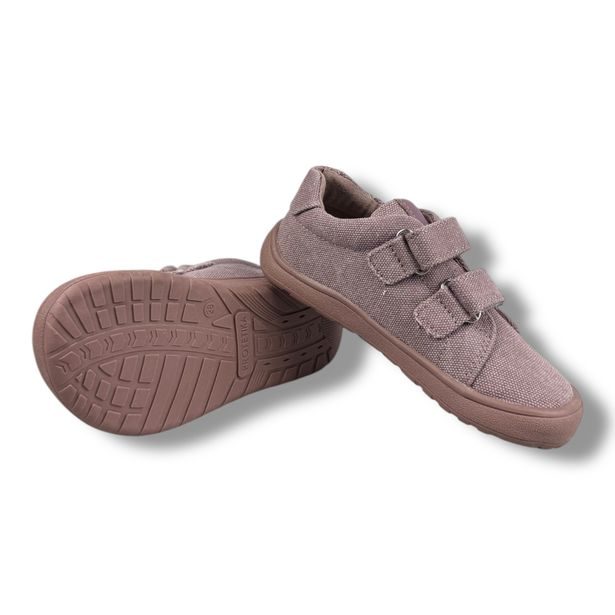 Dětské plátěné BAREFOOT tenisky Protetika starorůžové