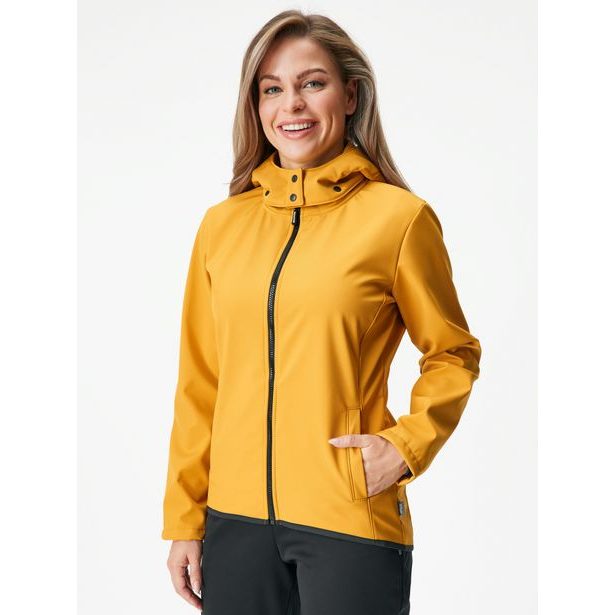 Unuo, Dámská softshellová bunda s fleecem Slim, Hořčicová