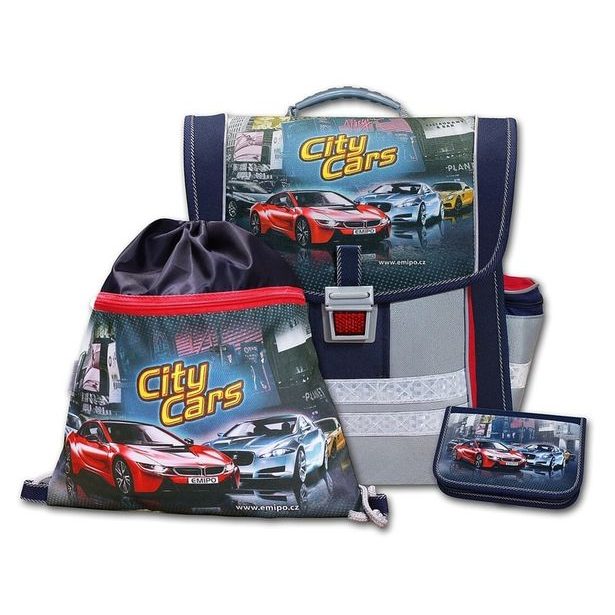 EMIPO Školský aktovkový set City Cars 3-dílný