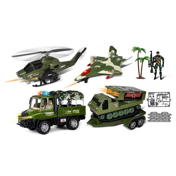 WIKY Vojenské auto s přívěsem set, 63 cm