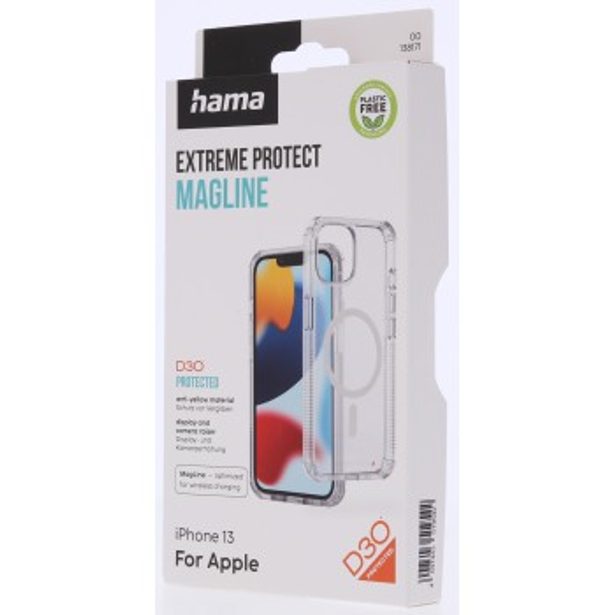 Hama Extreme Protect, kryt pro Apple iPhone 13, magnetický, D3O®, nežloutne, průhledný