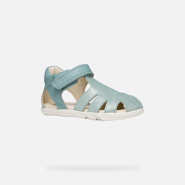 Tyrkysové dívčí barefoot sandály Geox Sandal Steppieup