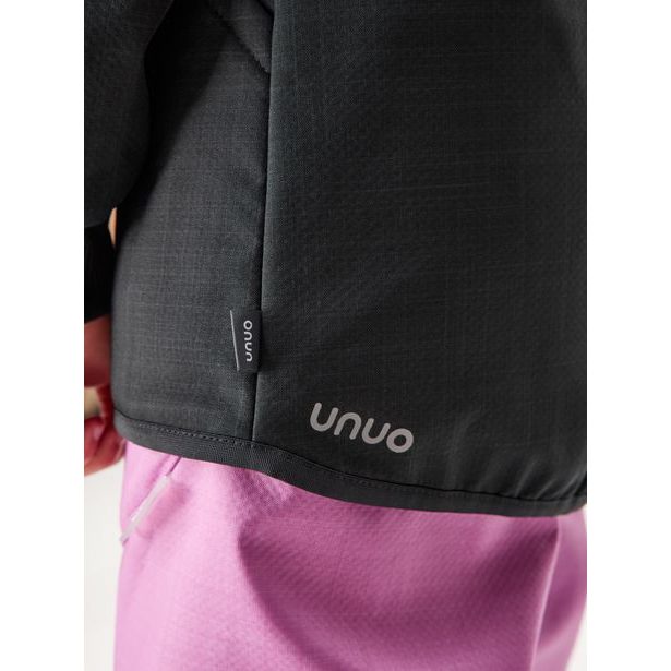 Unuo, Dětská softshellová bunda s beránkem, Černá Žíhaná