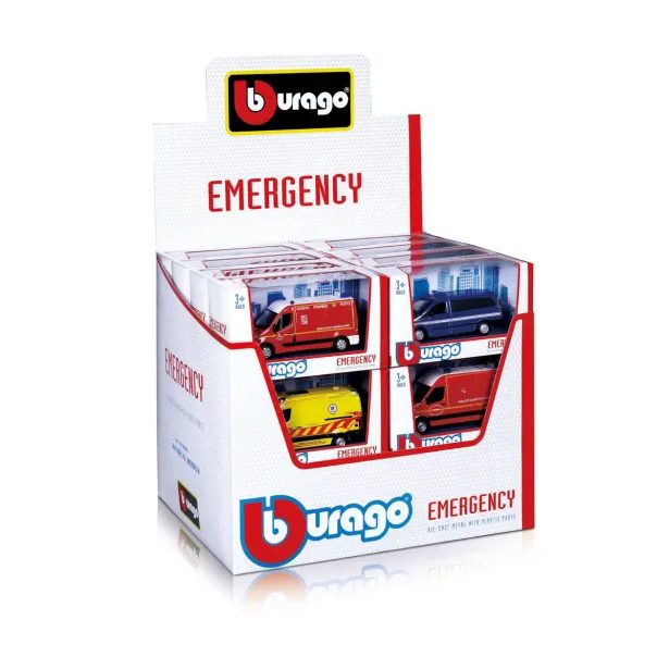 Bburago ASST 1:50 Emergency vehicles dodávky (24ks)