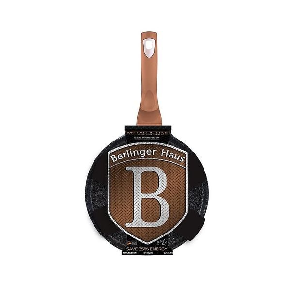 BERLINGERHAUS Pánev na palačinky s mramorovým povrchem 25 cm Rosegold Metallic Line BH-1523