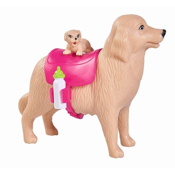 Panenka Evička s pejskem a štěňátky