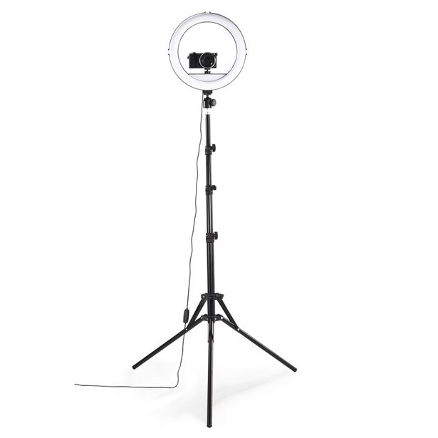Hama SpotLight Steady 120 III, kruhové LED světlo 12" pro telefon, Bluetooth spoušť, stativ