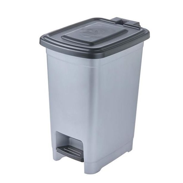 Keeeper NÁŠLAPNÝ ODPADKOVÝ KOŠ,21X28X35CM, SVĚTLE STŘÍBRNÁ