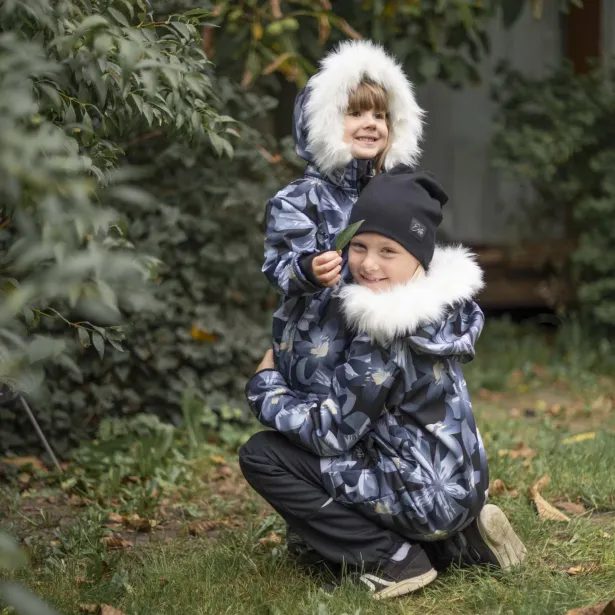ESITO Dětské softshellové oteplovačky na zimu Black - černá