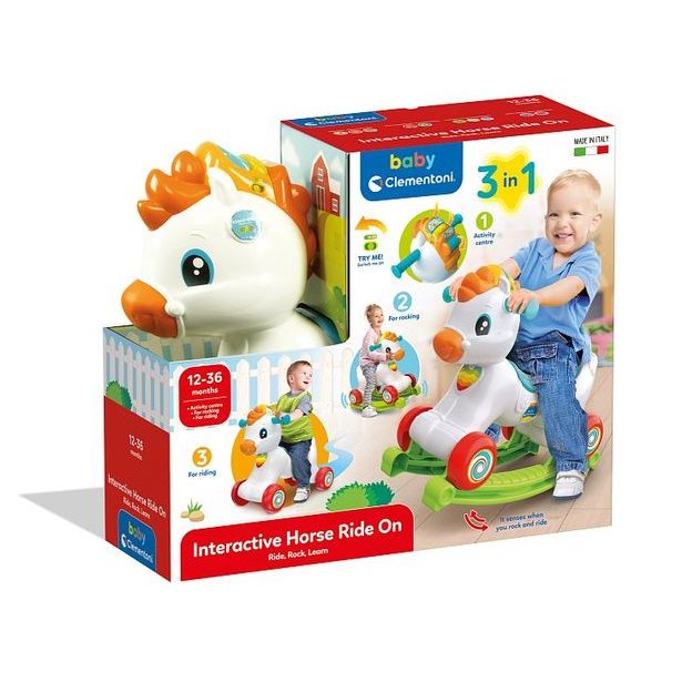 CLEMENTONI Clemmy baby - Dětské interaktivní odrážedlo koník 3v1