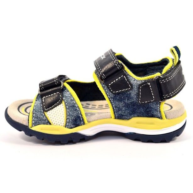 GEOX sandále J BOREALIS BOY DENIM NAVY/LIME