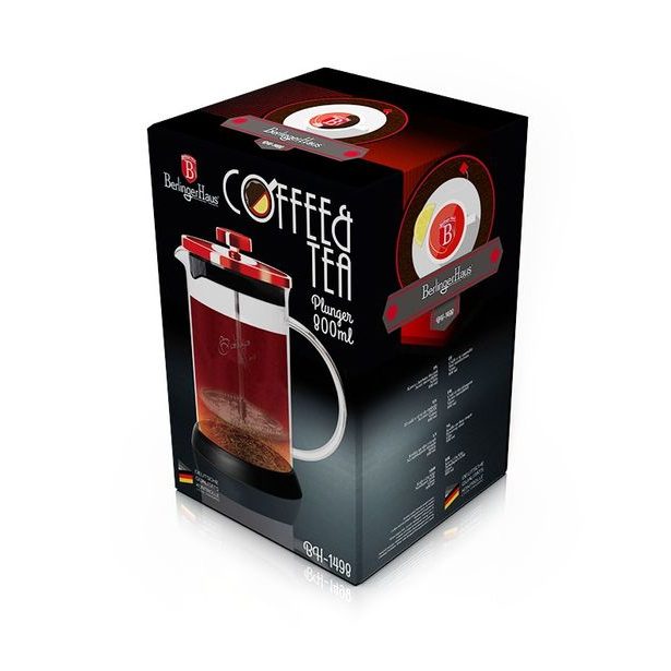BERLINGERHAUS Konvička na čaj a kávu French Press 800 ml Burgundy Metallic Line BH-1498