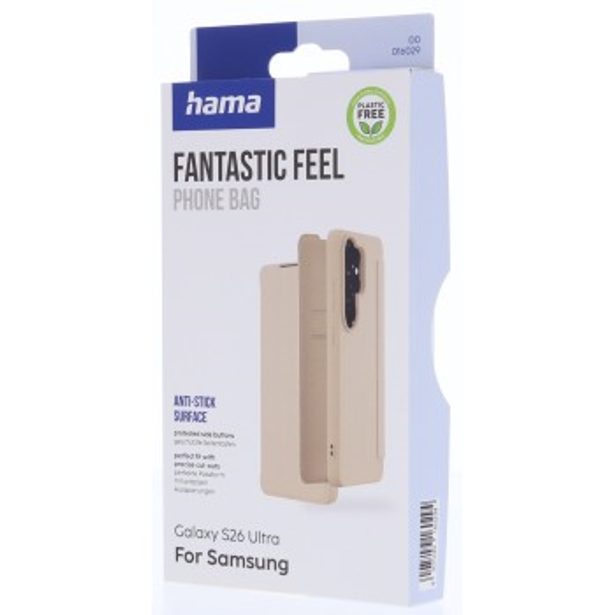 Hama Fantastic Feel, pouzdro-knížka pro Samsung Galaxy S26 Ultra, hebký povrch, béžové