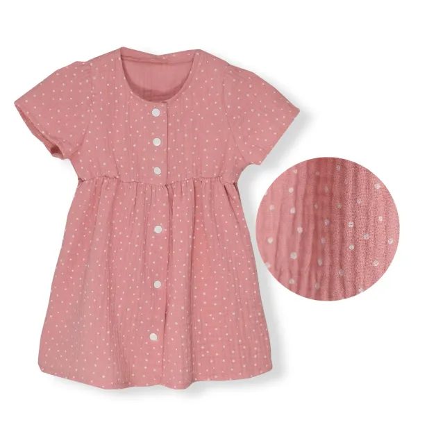ESITO Mušelínové šaty Barunka Cameo pink DOT - růžová / 68