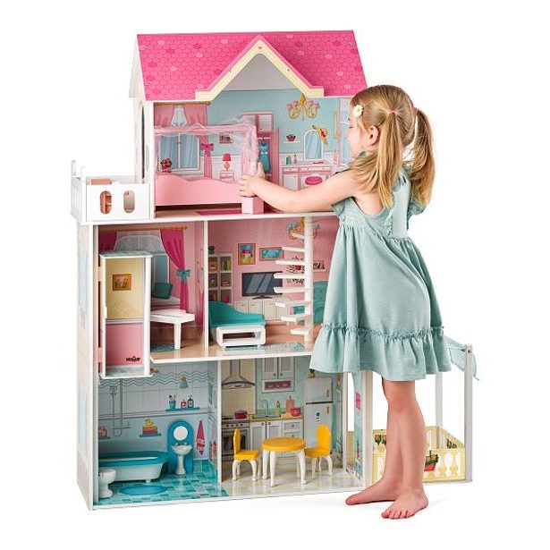 WOODY Růžový domeček s výtahem  "Malibu" new