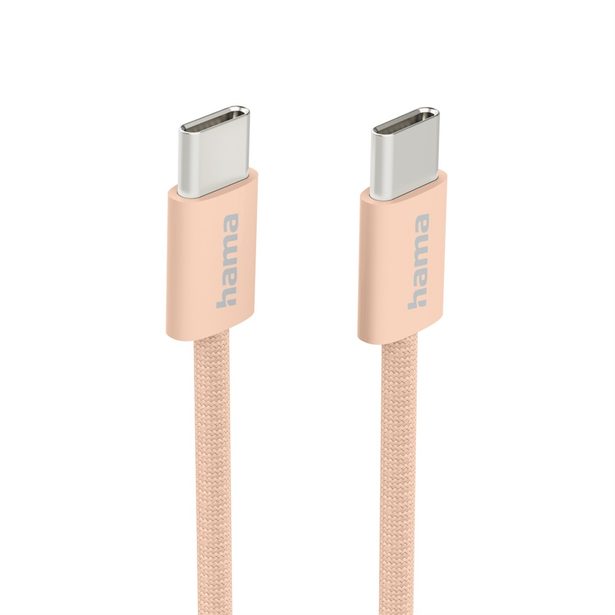 Hama USB-C 2.0 kabel Fabric, 1m, opletený, oranžový