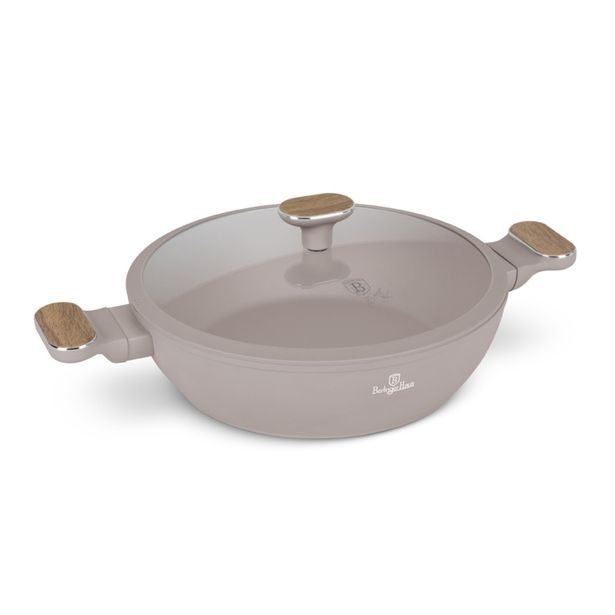 BERLINGERHAUS Pánev hluboká s titanovým povrchem a poklicí 28 cm Taupe Nordic Collection BH-8337