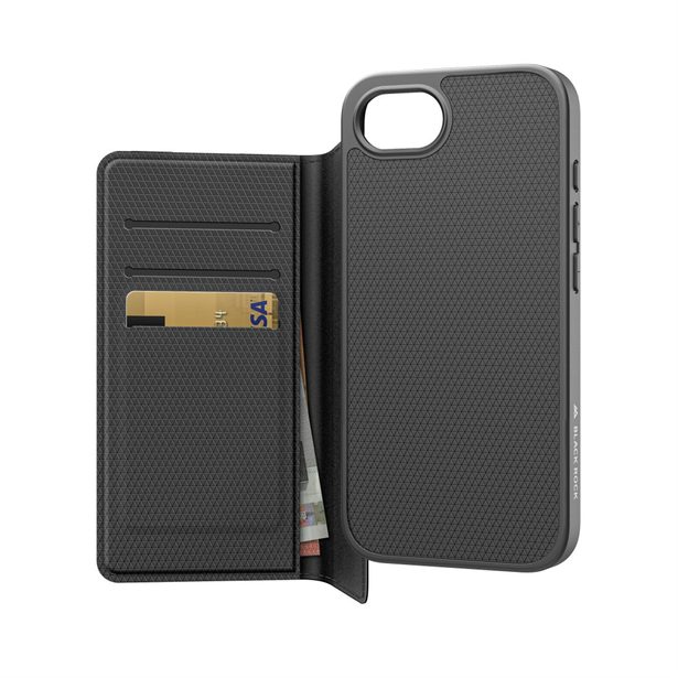 Black Rock 2-1 Wallet, pouzdro-knížka pro Apple iPhone 16e/17e, černé