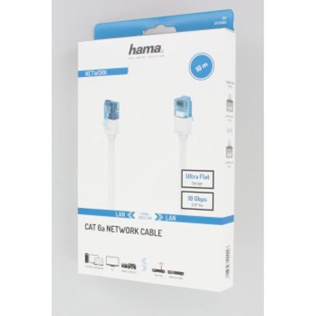 Hama síťový kabel Cat6 UTP RJ45, plochý, 10 m