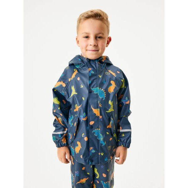 Unuo Dětská nepromokavá bunda bez zateplení, Dinosauři