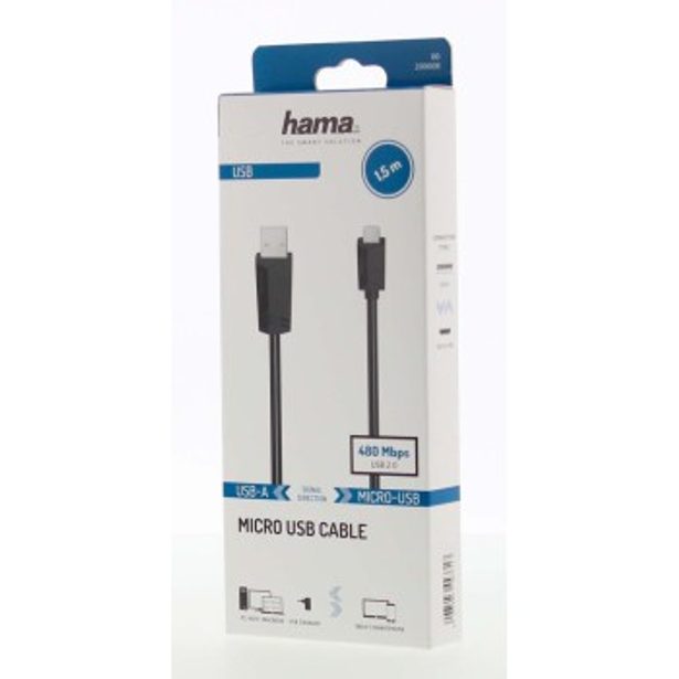 Hama micro USB 2.0 kabel, 1,5 m