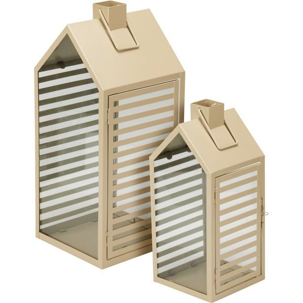 PROGARDEN Lucerna kovová sada 2 ks 18 / 14 cm šedohnědá KO-NB1251540