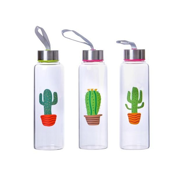 TORO LÁHEV SKLENĚNÁ S UZÁVĚREM CACTUS 390ML 3 ASSORT_hamashop