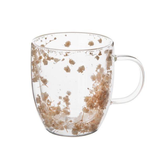 Dvoustěnný hrnek DOUBLE květy 0,35 l