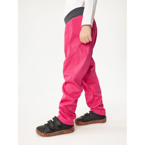 Unuo Dětské softshellové kalhoty bez zateplení pružné Sporty, Fuchsiová