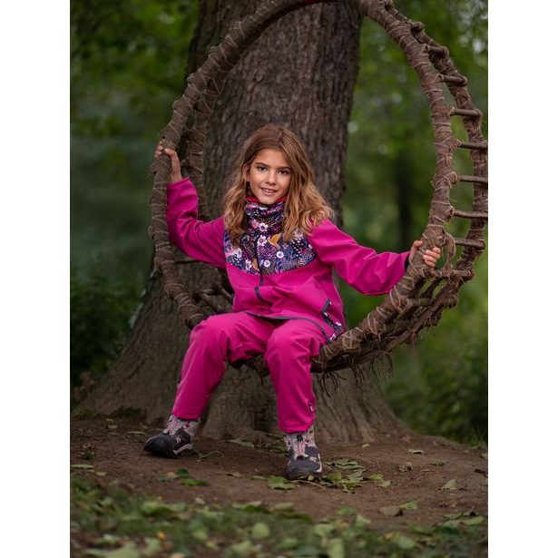 Unuo, Dětské softshellové kalhoty bez zateplení, Fuchsiová