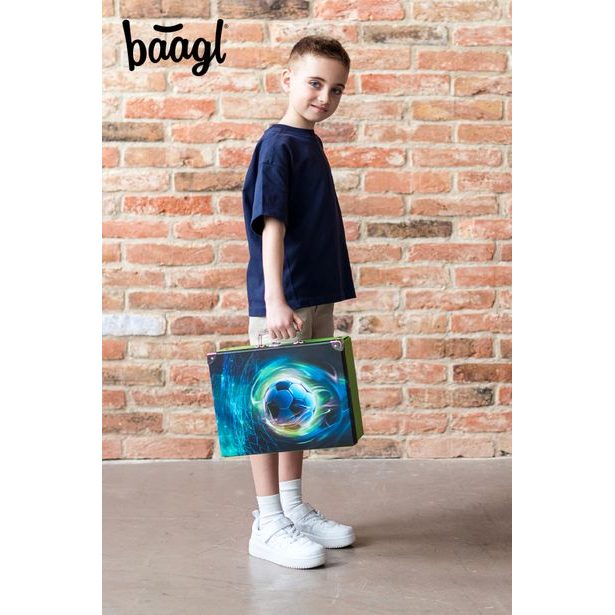 BAAGL Skládací školní kufřík Fotbal Míč s kováním