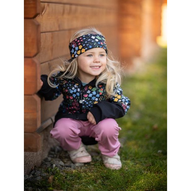 Unuo, Dětská čelenka fleecová Elise, Černá, Zahrada